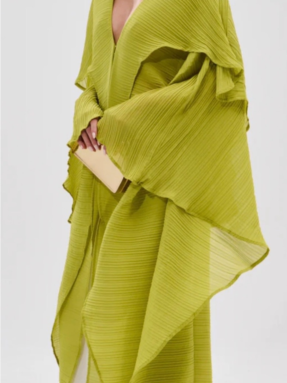 AKIRA Lime Green Pleated Tunic Top